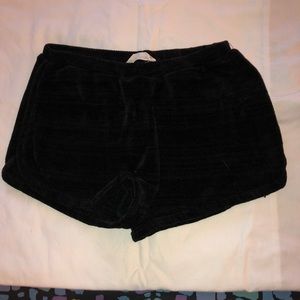 Black knitted shorts